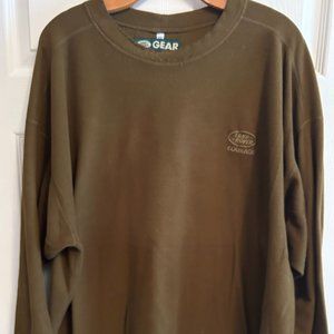 Vintage Olive Lightweight Fleece Land Rover Sweatshirt XXL